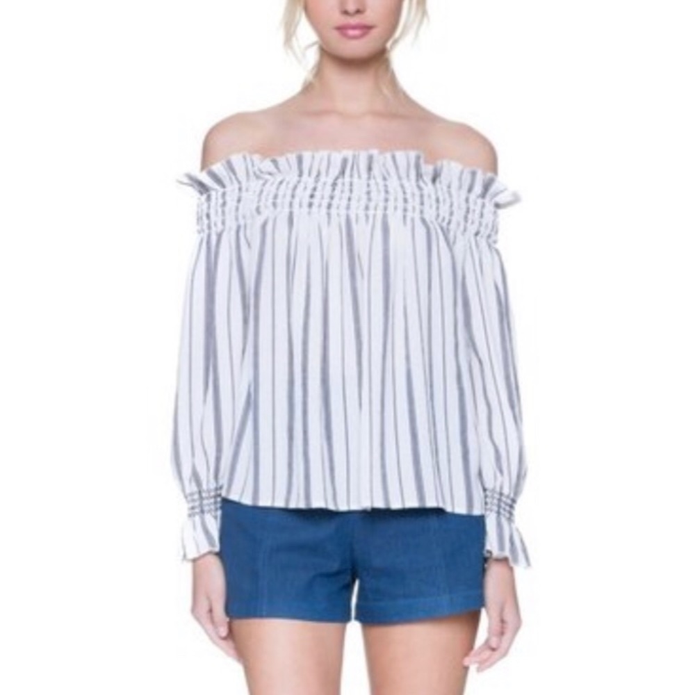 Stripe off shoulder top